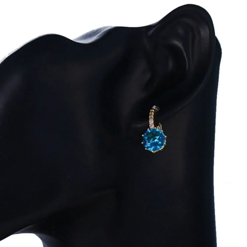 Cubic Zirconia 18k Gold Plated Stud Earrings NWT
